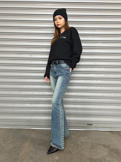 ラインストーンロゴユニセックスロンT